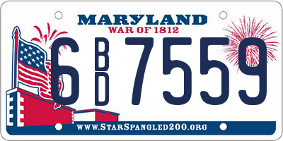 MD license plate 6BD7559