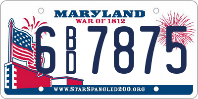 MD license plate 6BD7875