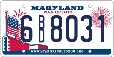 MD license plate 6BD8031