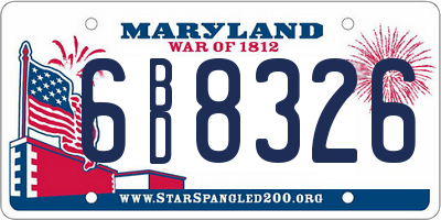 MD license plate 6BD8326