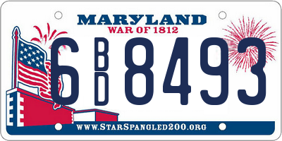 MD license plate 6BD8493