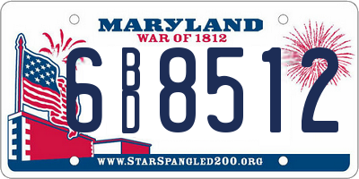 MD license plate 6BD8512