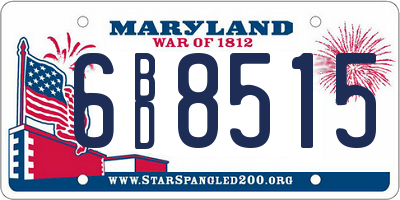 MD license plate 6BD8515