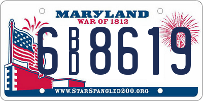MD license plate 6BD8619