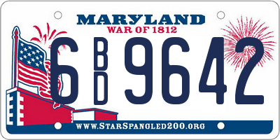 MD license plate 6BD9642