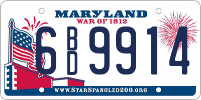 MD license plate 6BD9914