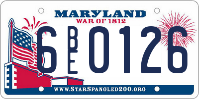 MD license plate 6BE0126