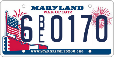 MD license plate 6BE0170