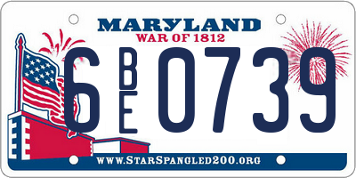 MD license plate 6BE0739