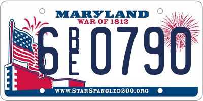 MD license plate 6BE0790
