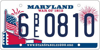 MD license plate 6BE0810