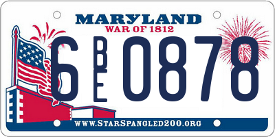 MD license plate 6BE0878