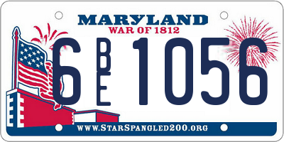 MD license plate 6BE1056