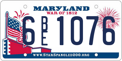 MD license plate 6BE1076