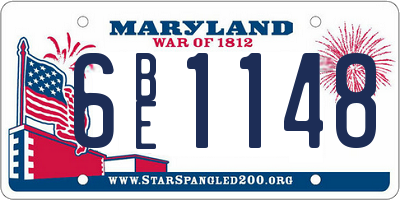 MD license plate 6BE1148