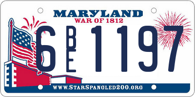 MD license plate 6BE1197