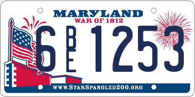 MD license plate 6BE1253