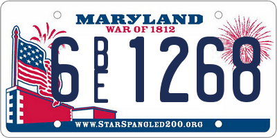 MD license plate 6BE1268
