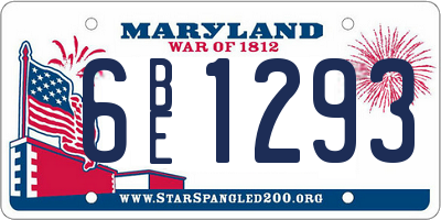 MD license plate 6BE1293
