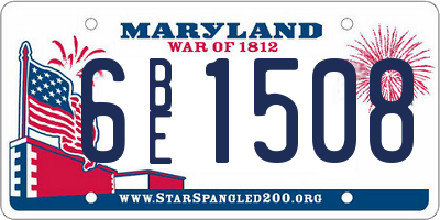 MD license plate 6BE1508