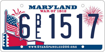 MD license plate 6BE1517
