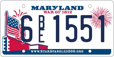 MD license plate 6BE1551