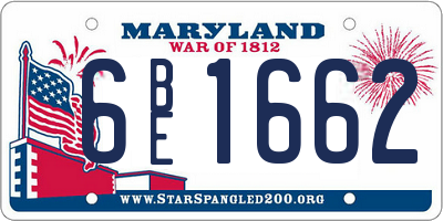 MD license plate 6BE1662