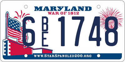 MD license plate 6BE1748