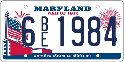 MD license plate 6BE1984