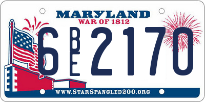MD license plate 6BE2170