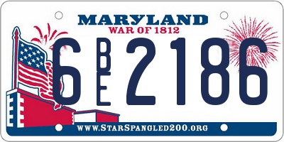 MD license plate 6BE2186