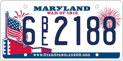 MD license plate 6BE2188