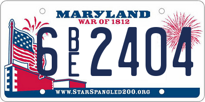 MD license plate 6BE2404