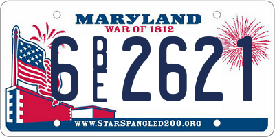 MD license plate 6BE2621