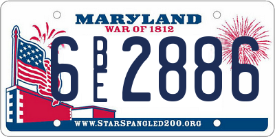 MD license plate 6BE2886