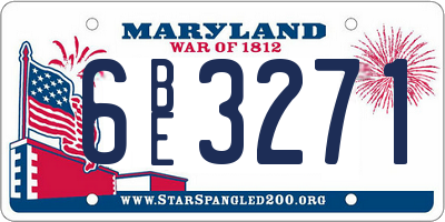MD license plate 6BE3271