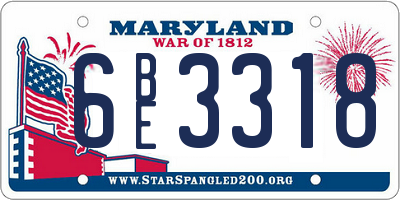 MD license plate 6BE3318