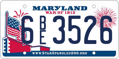 MD license plate 6BE3526