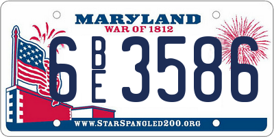 MD license plate 6BE3586