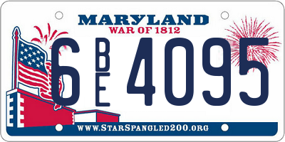 MD license plate 6BE4095