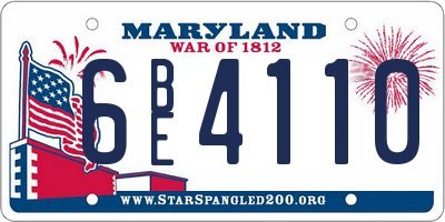MD license plate 6BE4110