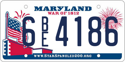 MD license plate 6BE4186