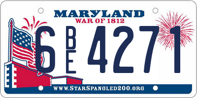 MD license plate 6BE4271
