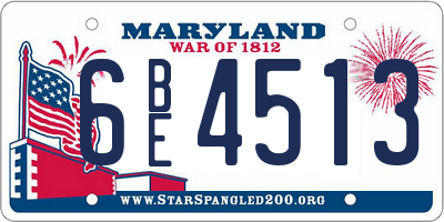 MD license plate 6BE4513