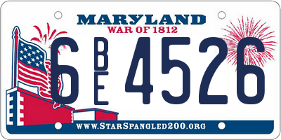 MD license plate 6BE4526