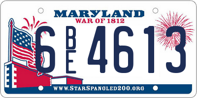 MD license plate 6BE4613