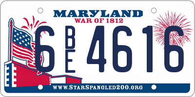 MD license plate 6BE4616