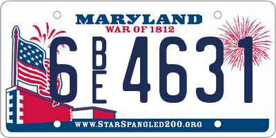 MD license plate 6BE4631
