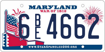 MD license plate 6BE4662