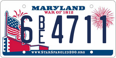 MD license plate 6BE4711